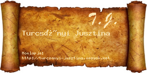 Turcsányi Jusztina névjegykártya