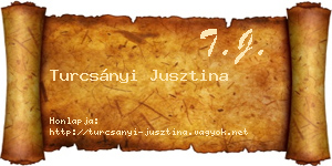 Turcsányi Jusztina névjegykártya